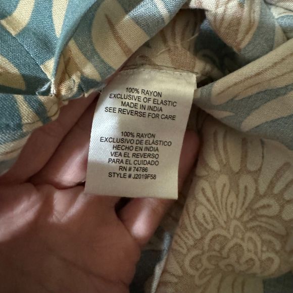 NWT Patrons of Peach Blue Floral Print Smocked Short Sleeve Maxi Dress Small - Picture 13 of 16